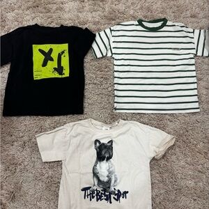 Zara Kids T-Shirt Set - Black, White, Green